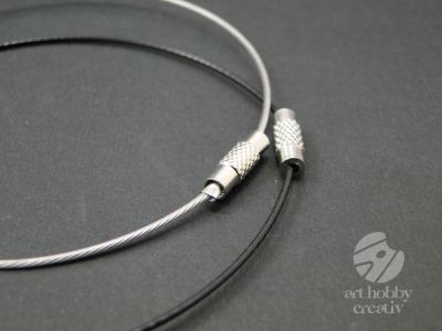 Baza bratara sarma siliconata Ø 7 cm - argintiu/negru 