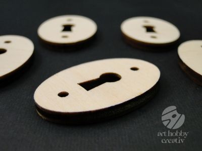 Figurina lemn - gaura cheii 4,5cm - set/5buc