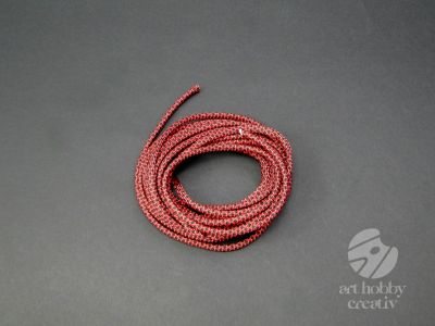 Snur paracord rosu cu negru 4mm/3m mod.2