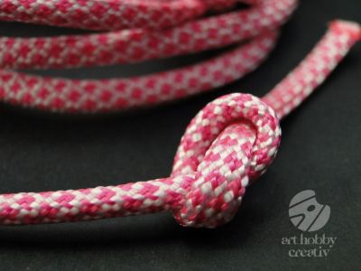 Snur paracord roz cu alb 4mm/3m