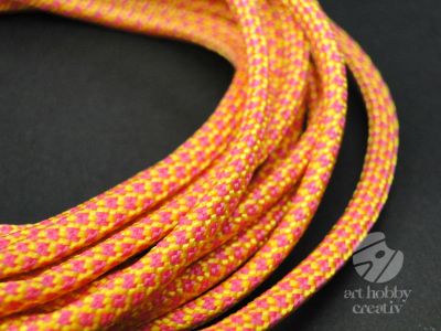 Snur paracord galben cu roz 4mm/3m