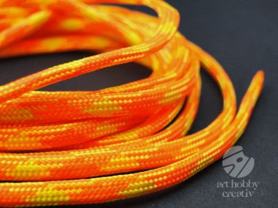 Snur paracord portocaliu cu galben neon 4mm/3m