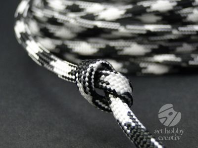 Snur paracord negru cu alb 4mm/3m mod.2