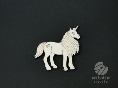 Figurina lemn - unicorn 8cm/5buc