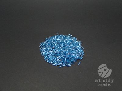 Margele tubulare cu foita argint 2mm/6mm albastru