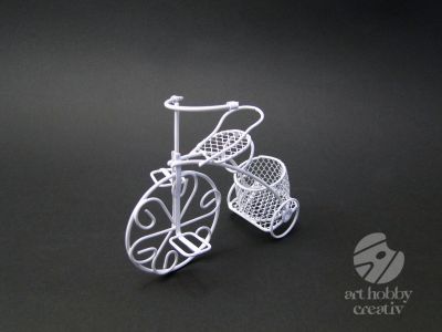 Tricicleta metalica - alb 10,5cm
