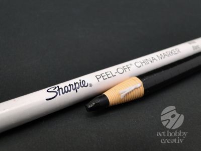 Creion portelan Sharpie Peel-Off alb/negru