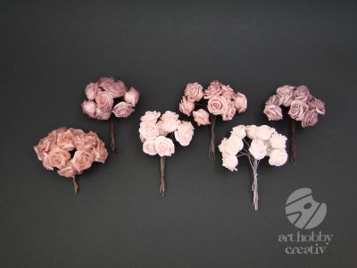 Trandafiri mini din spuma - 10buc/leg