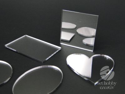Oglinda mini plastic - dif. forme - set/5buc 