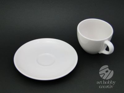 Ceasca de cafea ceramica cu farfurie - 200ml