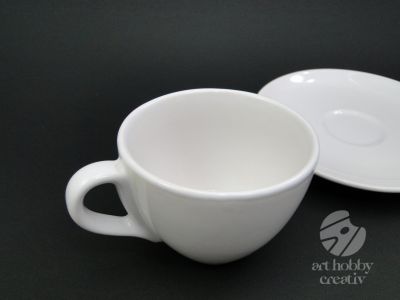 Ceasca de cafea ceramica cu farfurie - 200ml
