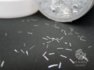 Confetti glitter cu scame  - argintiu 80ml
