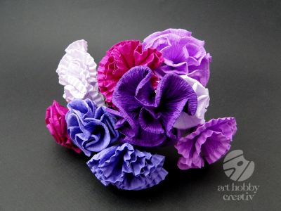 Flori din hartie creponata - Violet set/10 fire
