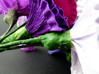 Flori din hartie creponata - Violet set/10 fire