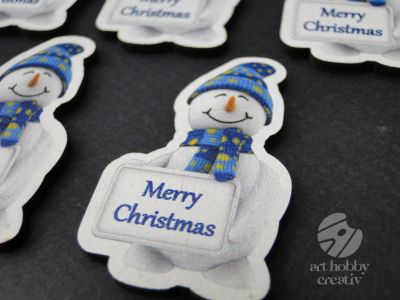 Figurine mini lemn - Om de zapada - Merry Christmas set/5buc
