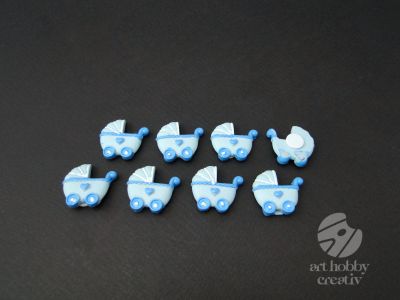 Figurine mini - carucior albastru set/8buc
