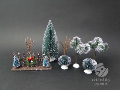 Figurine mini - peisaj de iarna set/8buc