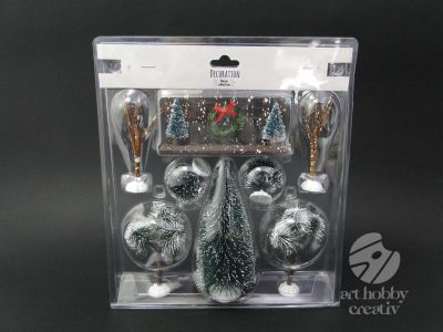 Figurine mini - peisaj de iarna set/8buc