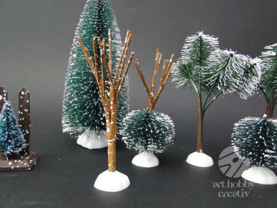 Figurine mini - peisaj de iarna set/8buc