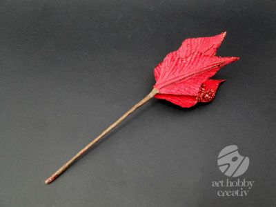 Craciunita artificiala - rosu glitterat 29cm
