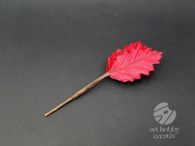 Craciunita artificiala - rosu glitterat 21cm