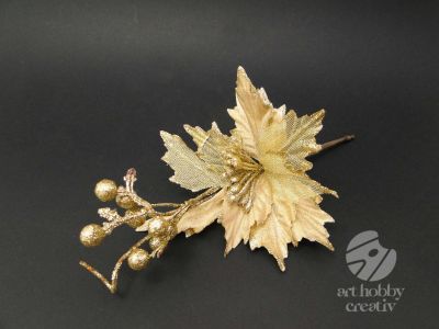 Craciunita artificiala - auriu glitterat 27cm