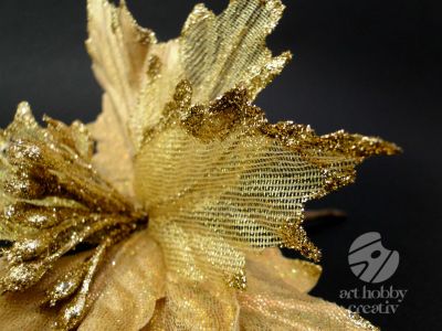 Craciunita artificiala - auriu glitterat 27cm