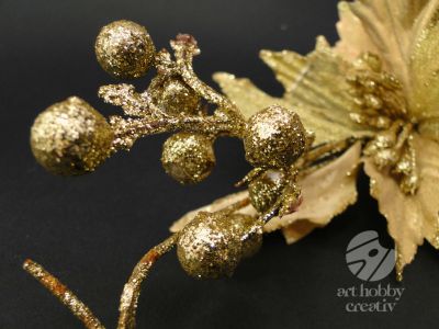 Craciunita artificiala - auriu glitterat 27cm