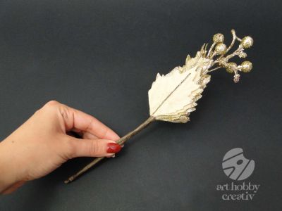 Craciunita artificiala - auriu glitterat 27cm