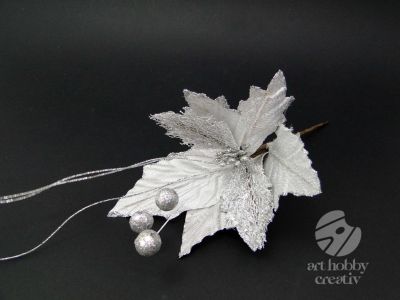 Craciunita artificiala - argintiu glitterat 36cm