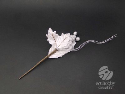 Craciunita artificiala - argintiu glitterat 36cm