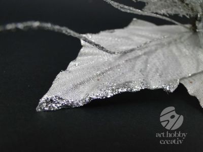 Craciunita artificiala - argintiu glitterat 36cm