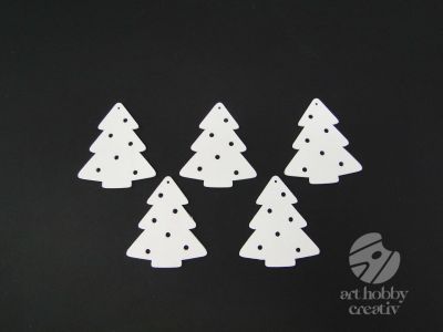 Ornament de craciun - brad alb 8cm set/5buc