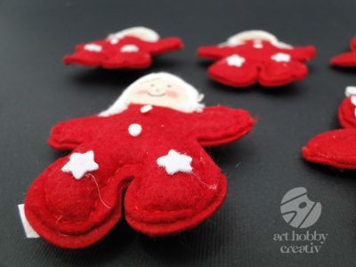 Papusa decor textil 9cm set/6cm