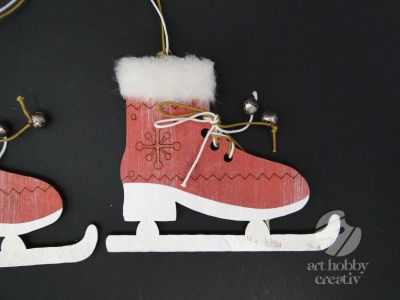 Ornament de craciun - cizme rosii 14cm 