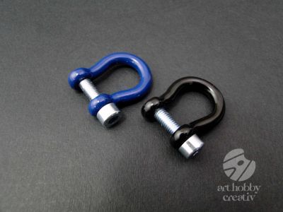 Brida/cheie tachelaj arcuit - negru/ albastru 25x30mm