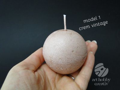 Lumanare sferica - dif. nuante metalice Ø6cm (seria 1)