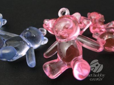 Ursulet plastic - albastru/roz set/4buc