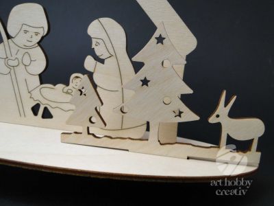 Forma lemn - peisaj nasterea Domnului 3d
