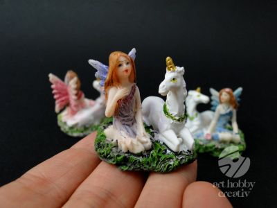 Zana mini cu unicorn 3cm set/3buc