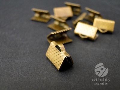 Capat banda, panglica, snur 1cm - bronz - set/10buc