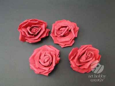 Trandafir din spuma - rosu Ø12cm set/4buc