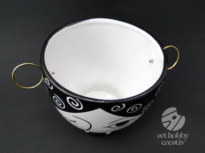 Vaza ceramica decorativa - portret abstract 12cm