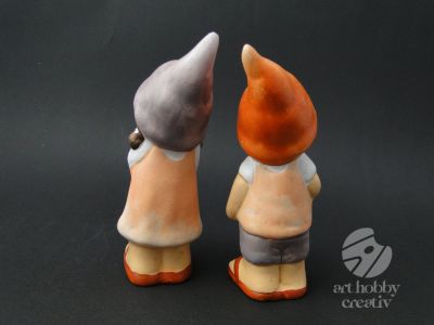 Decoratiune din ceramica - fetita si baiat 15cm 