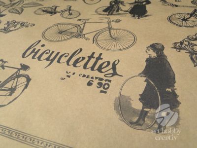 Hartie ambalaj kraft - Bicycles - maro 60x80cm set/3coli
