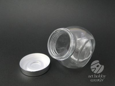 Borcan oval cu capac plastic - 180ml