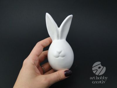 Decoratiune din ceramica - iepuras alb 11,5cm