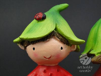 Decoratiune din polirasina - fetita/baiat 16cm