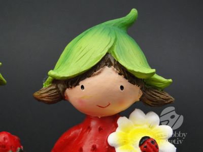 Decoratiune din polirasina - fetita/baiat 16cm