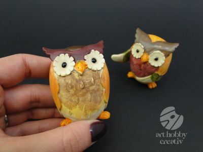 Decoratiune din polirasina - bufnita 5,5cm 
